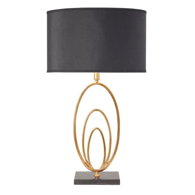 Elegancka lampka nocna na stolik w sypialni Vilana - czarna, złota