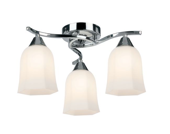 Elegancka lampa sufitowa Alonso - Endon Lighting - srebrna, szklana