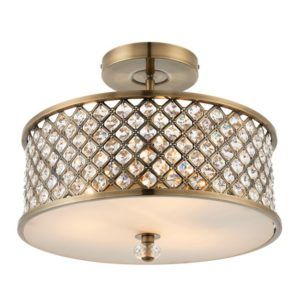 Elegancki plafon Hudson - Endon Lighting - złoty, kryształki
