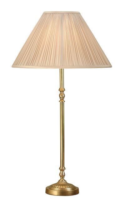 Lampa stołowa Fitzroy - Interiors - beżowy abażur, mosiądz