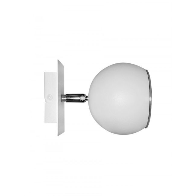 lampa ścienna w kształcie kuli w kolorze białym