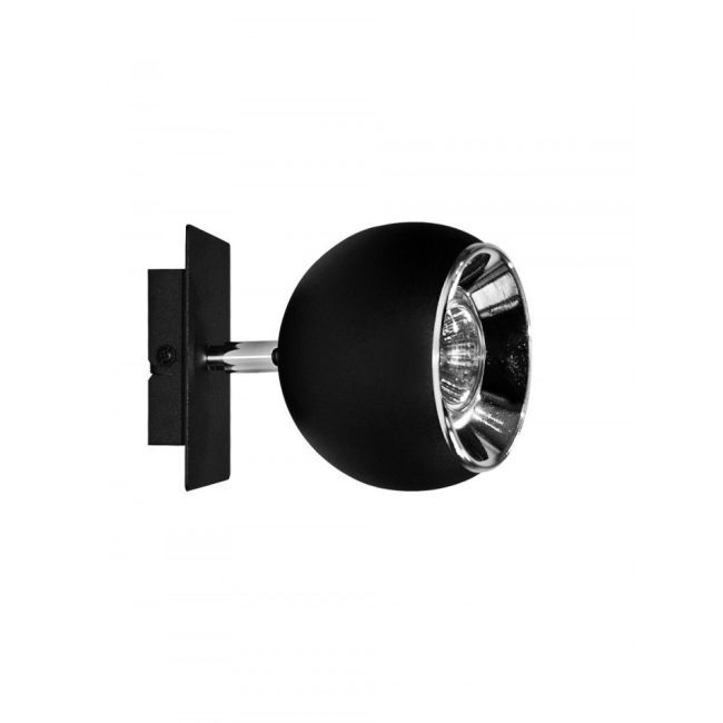 czarna lampa ścienna w stylu nowoczesnym z kulistym kloszem