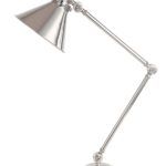 Klasyczna lampa biurkowa Saxon - połyskująca srebrna