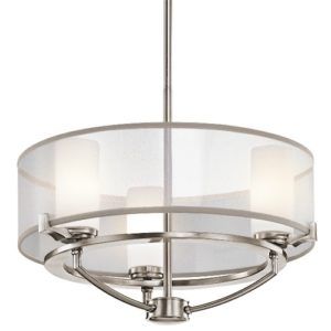 Lampa Saldana Astoria - klasyczna sufitowa - srebrna, szklana