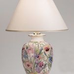 Lampa stołowa GIARDINO - ceramiczna w kwieciste wzory