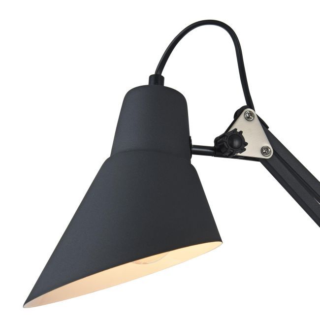 lampa biurowa ciemnoszara z ruchomym metalowym kloszem