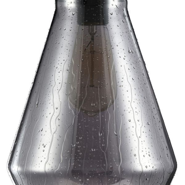 szara szklana wisząca lampa z kroplami wody