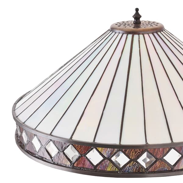 lampa podłogowa z pastelowym szklanym kloszem Tiffany