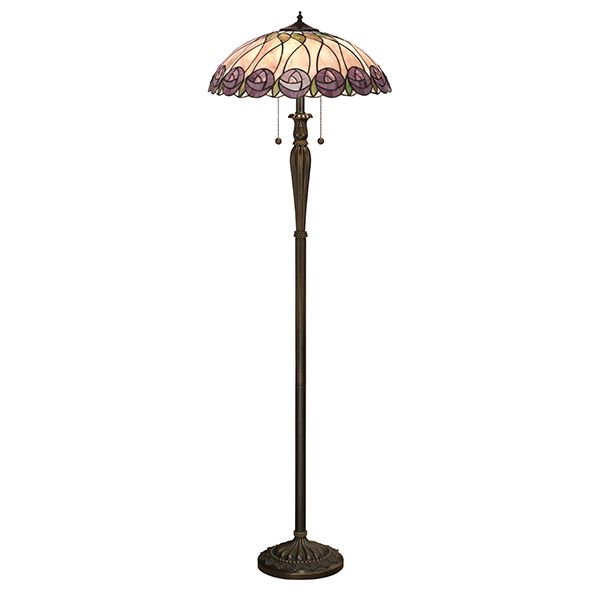 aranżacja - lampa podłogowa ze szkła Tiffany