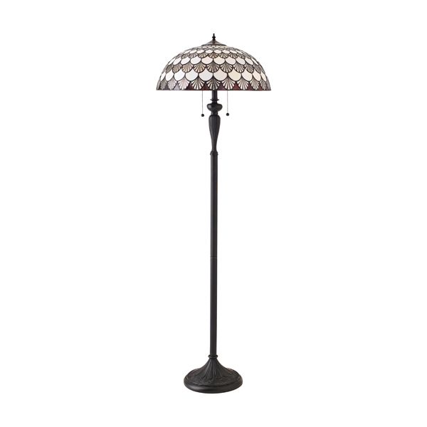 klasyczna lampa podłogowa z kloszem witrażowym Tiffany