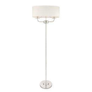 Lampa podłogowa Nixon - Endon Lighting - srebrna, biała