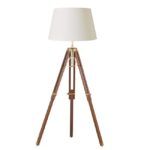 Lampa podłogowa - Tripod - Endon Lighting - drewniana, ciemna