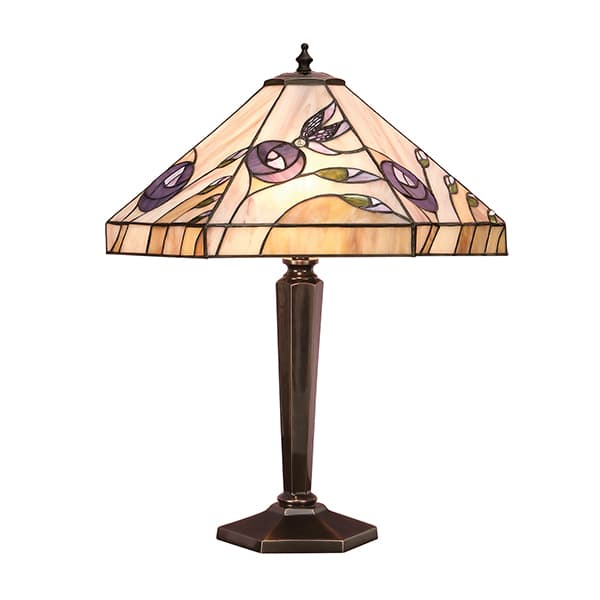 Lampa stołowa Damselfly - Interiors - szklana, brązowa podstawa