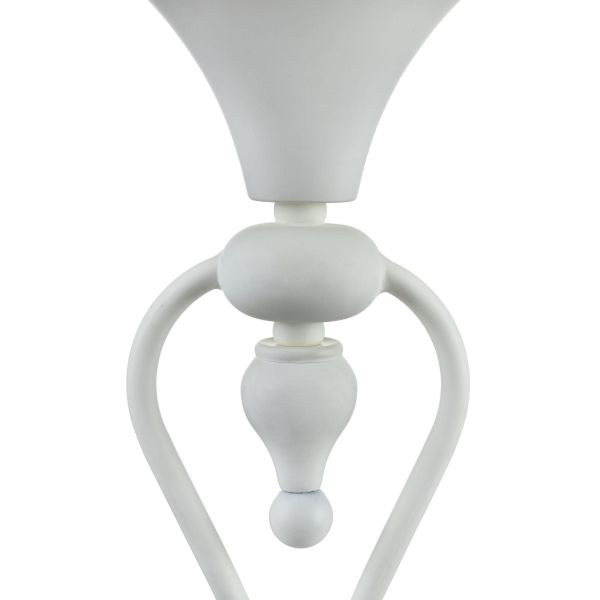 biała lampa z białym abażurem - stołowa