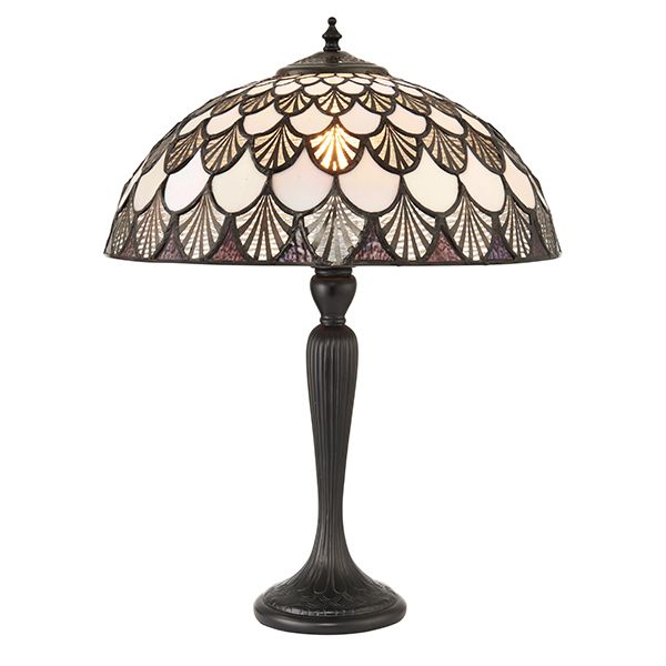 Lampa stołowa Missori - Interiors - brązowa podstawa
