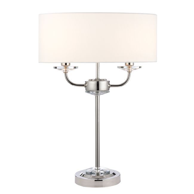 Lampa stołowa Nixon - Endon Lighting - srebrna, biała