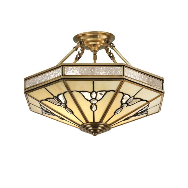 Lampa sufitowa Gladstone - Interiors - szkło witrażowe