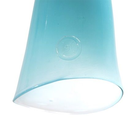błękitna lampa z barwionego szkła - nowoczesny styl
