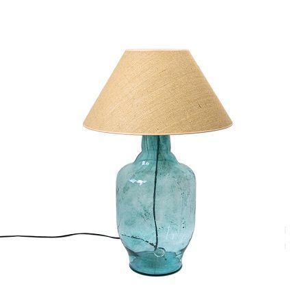 Lampa stołowa Bee - szklana duża Gie El Home - turkusowa