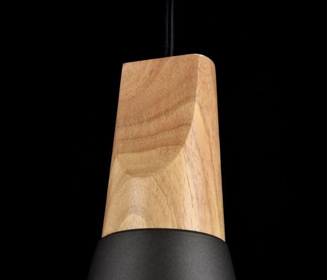lampa wisząca - drewniane zawieszenie