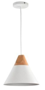 Lampa wisząca Bicones 22 - Maytoni - biała z drewnianymi elementami