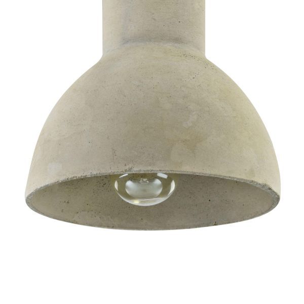betonowa siwa lampa wisząca półokragła