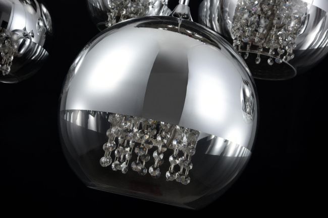 lampa wisząca szklana kula - glamour