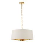 Klasyczna lampa wisząca Harvey z abażurem - Endon Lighting - złota, biała