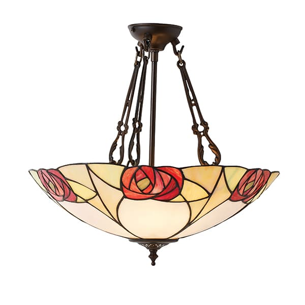 Lampa wisząca Ingram - Interiors - beżowe szkło