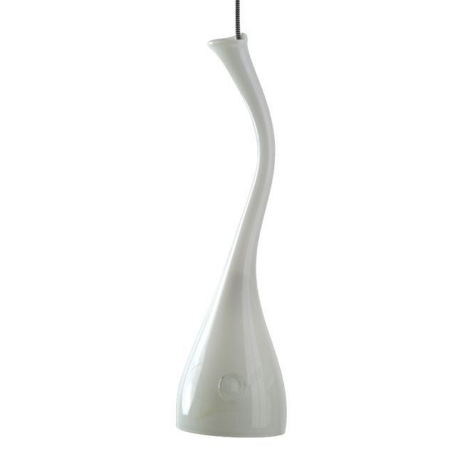 szklana lampa wisząca w stylu nowoczesny, biała - aranżacja