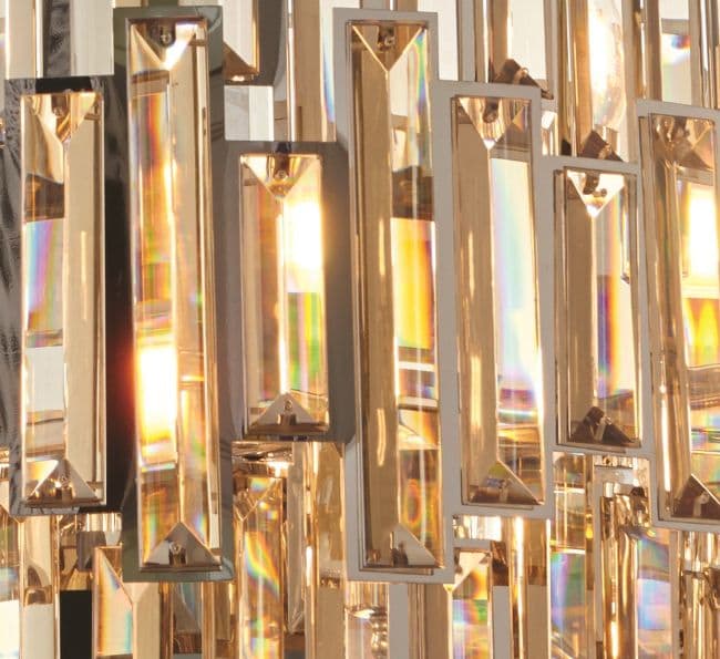 lampa wisząca glamour wykonana ze szkła kryształowego