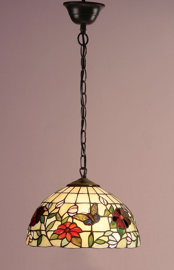 szklana lampa wisząca wykonana ze szkła Tiffany