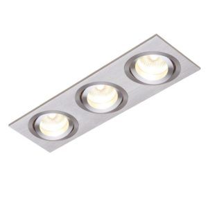 Oczko sufitowe Tetra Triple - Saxby Lighting - srebrne