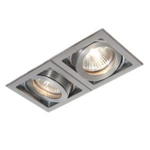 Oczko sufitowe Xeno Twin - Saxby Lighting - srebrne