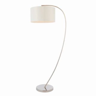 Oryginalna lampa podłogowa Josephine - Endon Lighting - srebrna, biały abażur