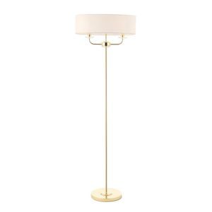OUTLET Oryginalna lampa podłogowa Nixon - Endon Lighting - biała, złota