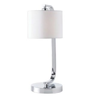 Oryginalna lampa stołowa Canning Touch - srebrna, biały abażur