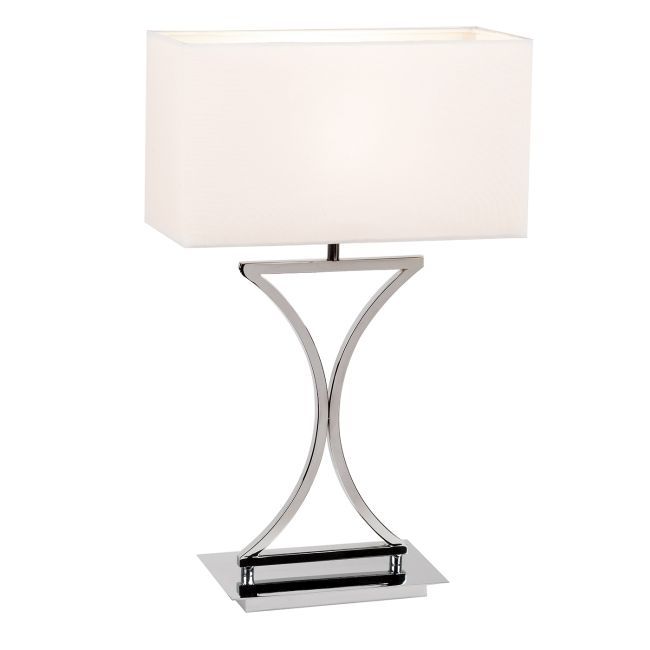 Oryginalna lampa stołowa Epalle - Endon Lighting - biała, chrom