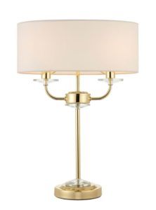 Klasyczna lampa stołowa Nixon - Endon Lighting - złota, biała