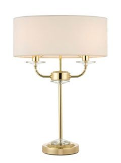 Oryginalna lampa stołowa Nixon - Endon Lighting - złota, biała