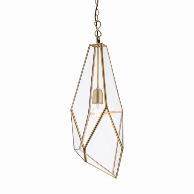 Oryginalna lampa wisząca Avery - Endon Lighting - mosiądz, szkło