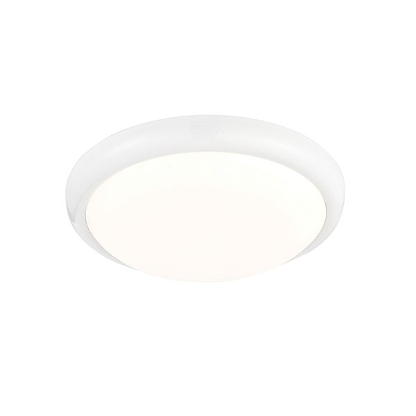 biała lampa sufitowa z zamkniętym kloszem