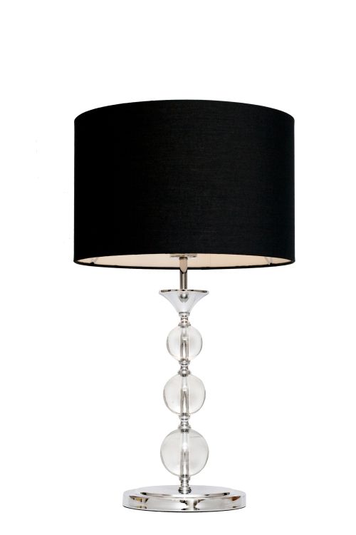 Lampa stołowa - Rea - Zuma Line - tkanina, szkło - czarna