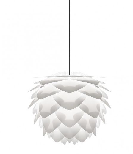 biała lampa wisząca z płatków - styl nowoczesny