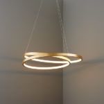 Stylowa lampa wisząca Scribble - żyrandol LED - złoto - 1