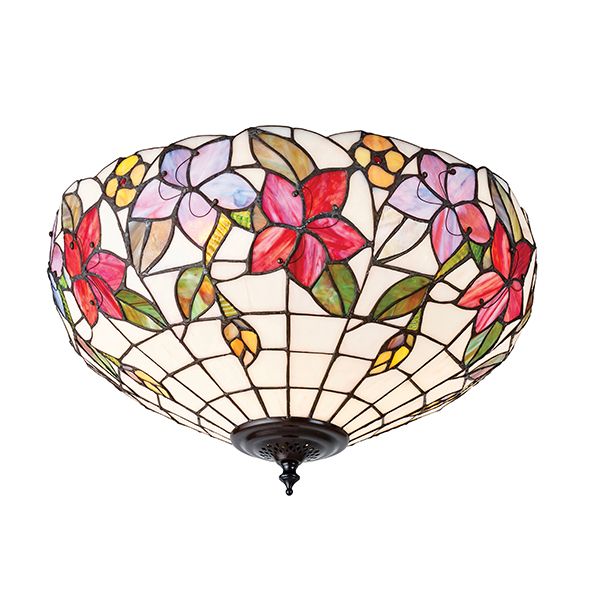 lampa sufitowa szklana w kolorowe kwiaty