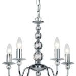 Srebrny żyrandol na 5 żarówek - Parkstone - Endon Lighting