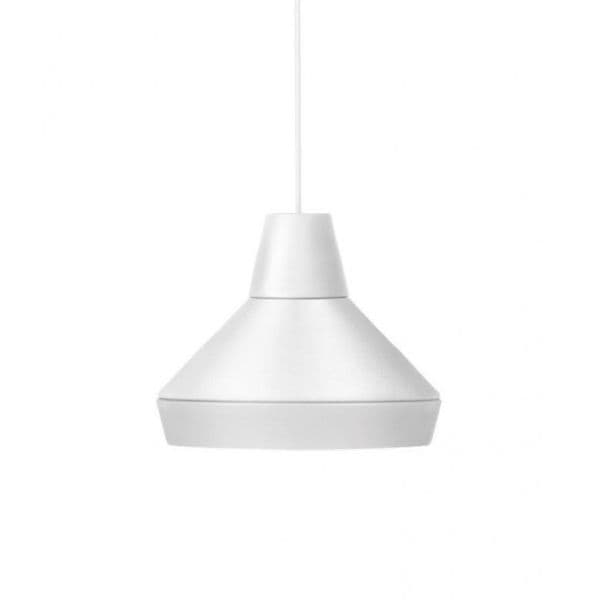 biała lampa z aluminium, styl nowoczesny