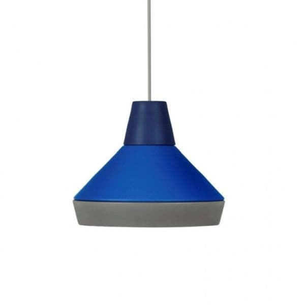 nowoczesna lampa wisząca szaro-niebieska - aranżacja scandi