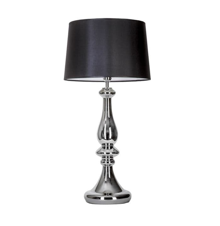 Lampa stołowa glamour - Louvre Platinum 4concepts - srebrna podstawa